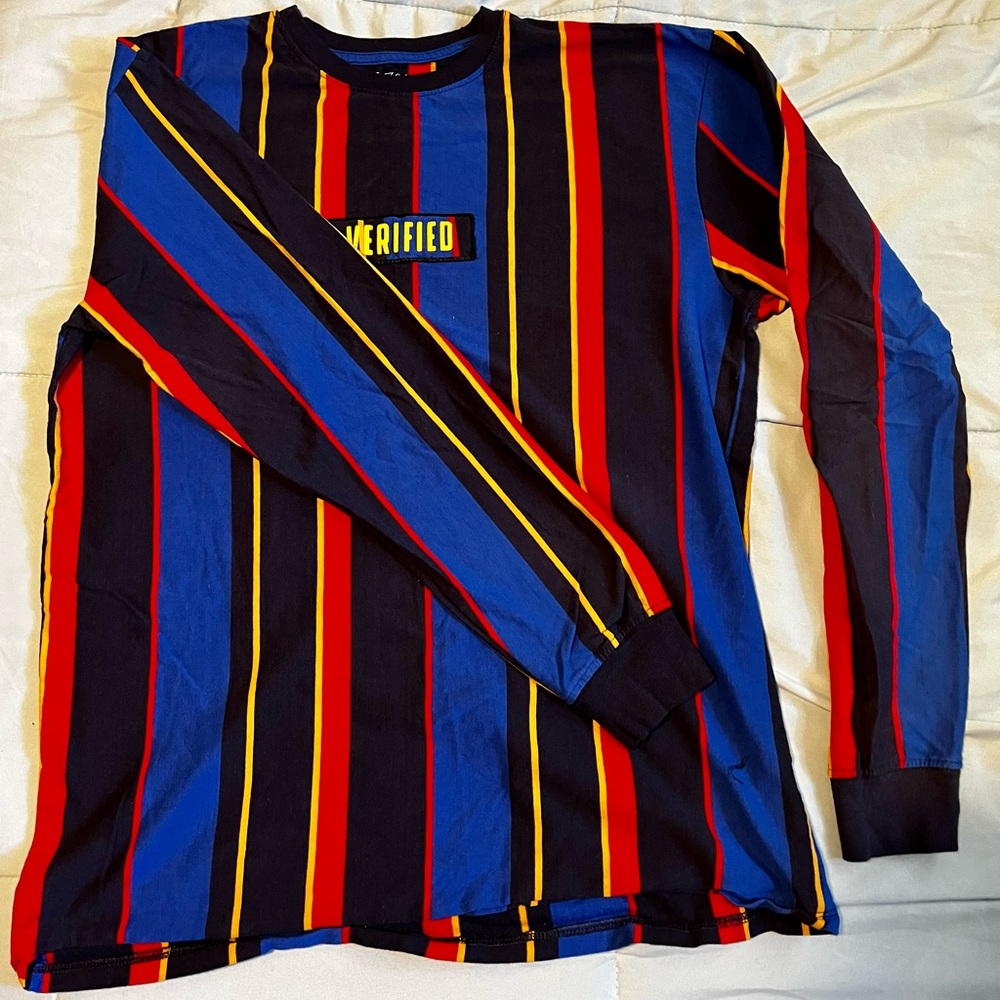Red, Blue and Yellow, Large Size, Long Sleeve Shirt